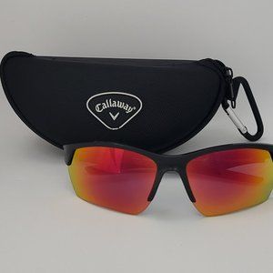 Callaway Golf Sunglasses "Quicksand" Black Frame Red Orange Mirror Tint